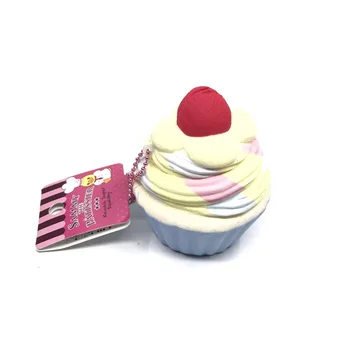 

Original Japan nic cafe de n's sister brand Sammy colorful cupcake squishy soft and slow rising squishy toy cake bread key chain