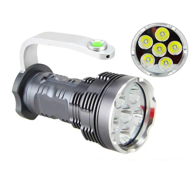 

led flashlight rechargeable Searchlight Tactical Flashlight torch flashlight t6 Spotlight 8000 Lumens fanatic #4S12