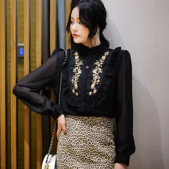 2019 embroidery Plus Size Womens Blouse Ladies Ruffle Frill Long Sleeve Perspectived Casual High Street Top Shirt Blouse
2019 embroidery Plus Size Womens Blouse Ladies Ruffle Frill Long Sleeve Perspectived Casual High Street Top Shirt Blouse