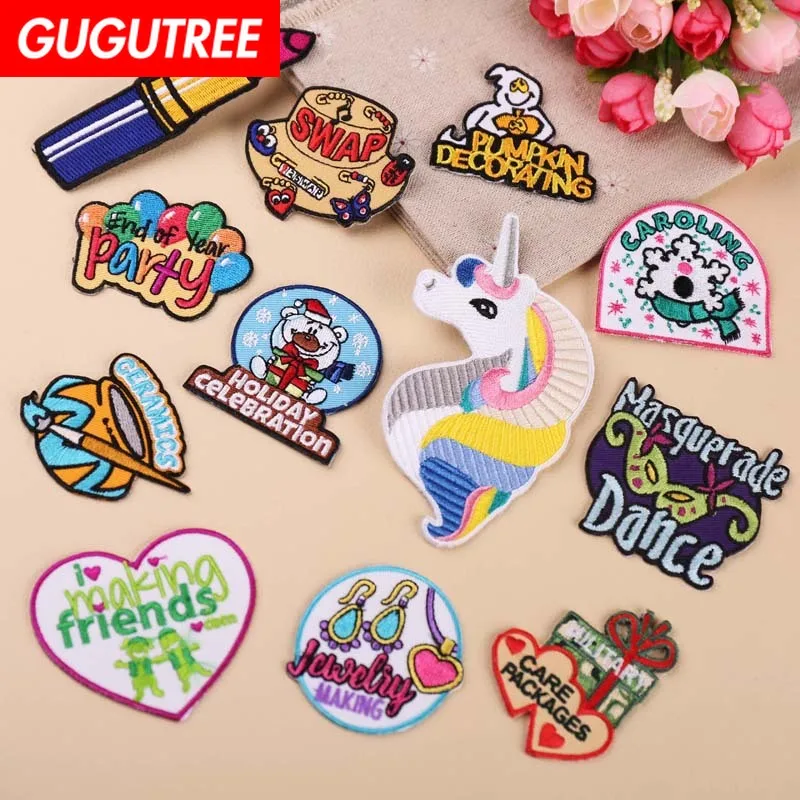 GUGUTREE embroidery unicorn bear patches letter patches badges applique patches for clothing YX-256
GUGUTREE embroidery unicorn bear patches letter patches badges applique patches for clothing YX-256