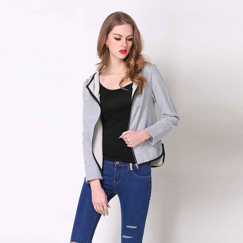 Autumn Casual Hooded Zipper Female Jacket 2019 Gray Long Sleeve Asymmetrical Split Coat Slim Cotton Women's Jackets
Autumn Casual Hooded Zipper Female Jacket 2019 Gray Long Sleeve Asymmetrical Split Coat Slim Cotton Women's Jackets