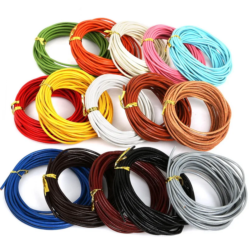 100% Genuine Leather Cord 5M Dia 2mm Multi-color Jewelry Rope String For Jewelry Making DIY Necklace Bracelet Accessories
100% Genuine Leather Cord 5M Dia 2mm Multi-color Jewelry Rope String For Jewelry Making DIY Necklace Bracelet Accessories