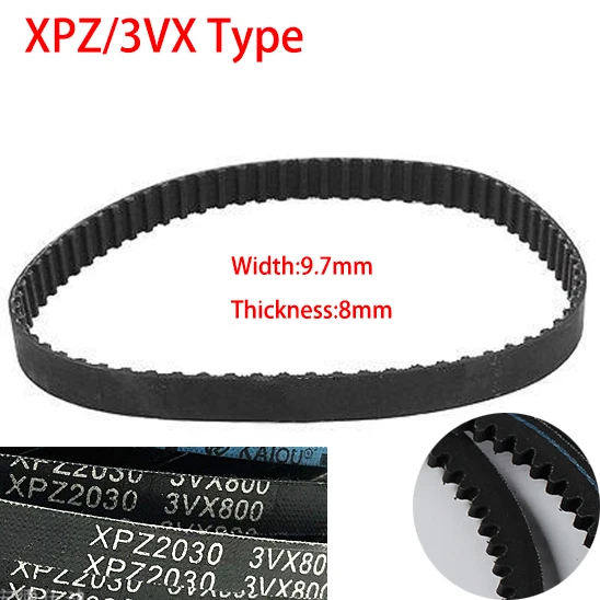 

XPZ 990 991 1000 1012 1024 9.7mm Width 8mm Thickness Rubber Vee Toothed Wegde Raw Edge Gogged Band Timing Transmission V Belt