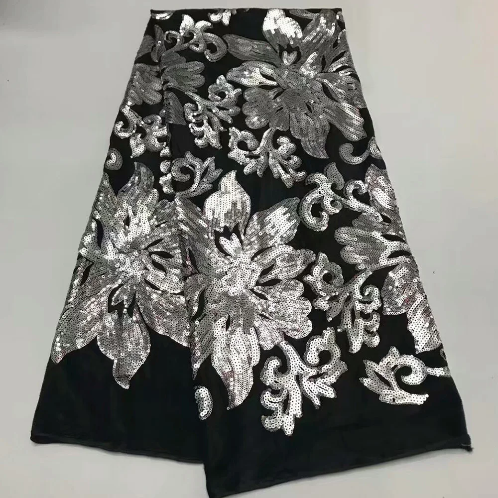 Latest Sequin Lace Fabric High Quality African Black Lace Fabric With Silver Sequins New Design Nigerian Lace Fabric For Wedding
Latest Sequin Lace Fabric High Quality African Black Lace Fabric With Silver Sequins New Design Nigerian Lace Fabric For Wedding