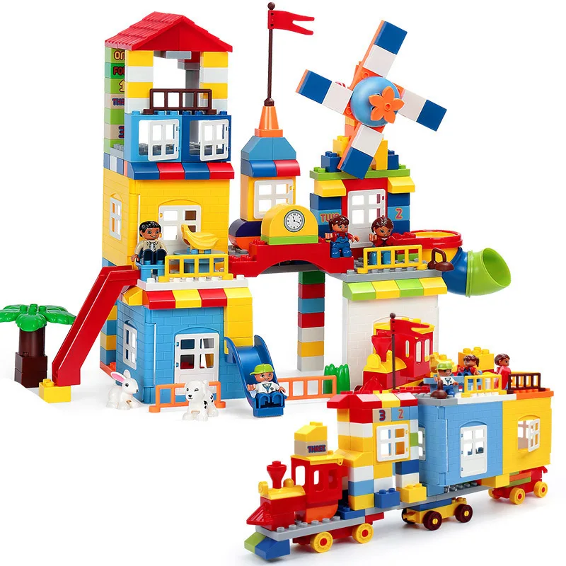 Duple City Park Train Windmill House Big Size Building Blocks Toys Compatible Legoed Duplo Particles Bricks Toys For Children
Duple City Park Train Windmill House Big Size Building Blocks Toys Compatible Legoed Duplo Particles Bricks Toys For Children