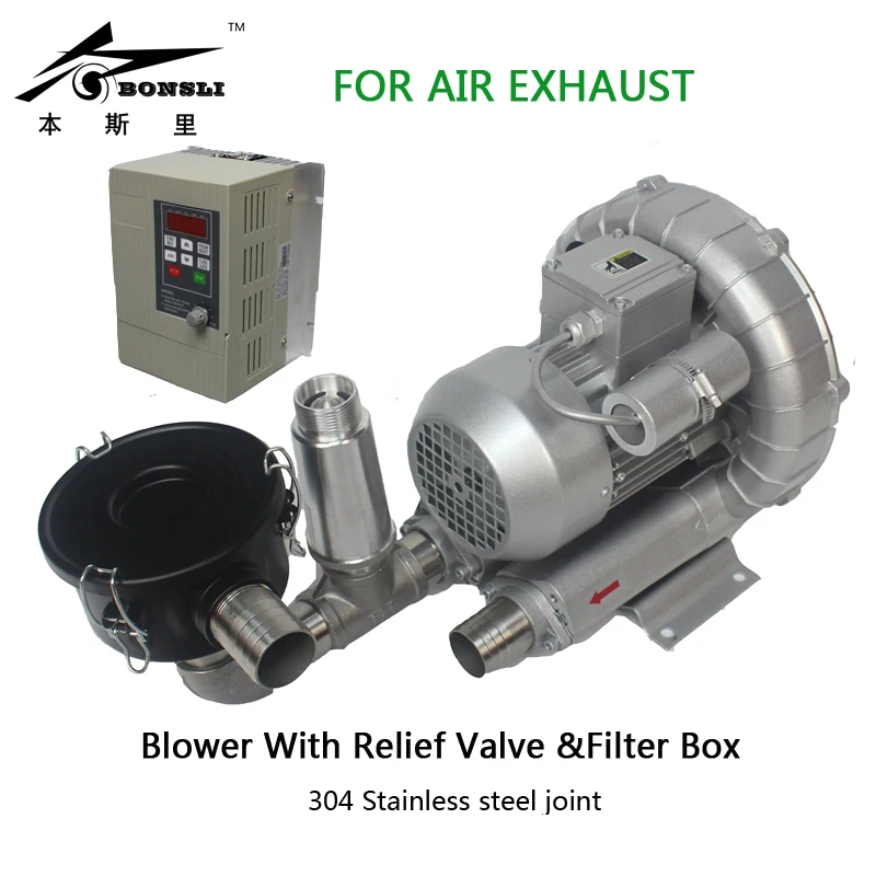 High Pressure Ring Blower air extraction wtih Relief Valve&filter box Variable-frequency Drive stepless RPM regulating
High Pressure Ring Blower air extraction wtih Relief Valve&filter box Variable-frequency Drive stepless RPM regulating