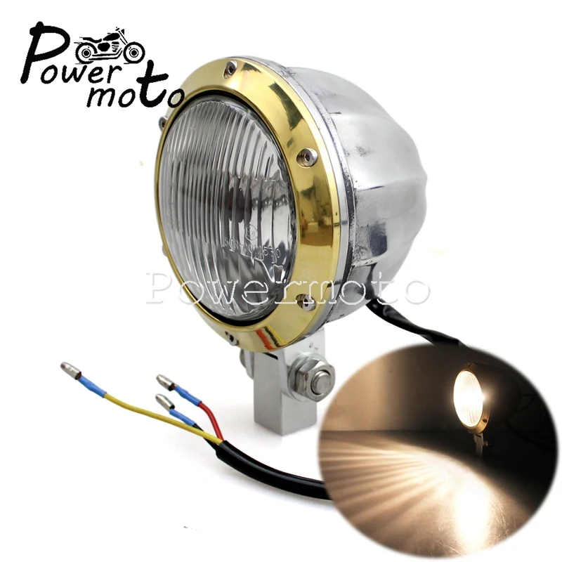 Brass Cafe Racer Headlight E4 Emark H4 12V 55/60W Front Running Light Vintage Head Lamp for Honda Chopper Bobber Yamaha XS650 CB
Brass Cafe Racer Headlight E4 Emark H4 12V 55/60W Front Running Light Vintage Head Lamp for Honda Chopper Bobber Yamaha XS650 CB