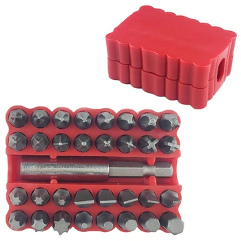 

33pcs Security Tamper Proof Bit Set Torx Hex Star Spanner Screwdriver Tip Hand Tool Set Chrome-vanadium Steel