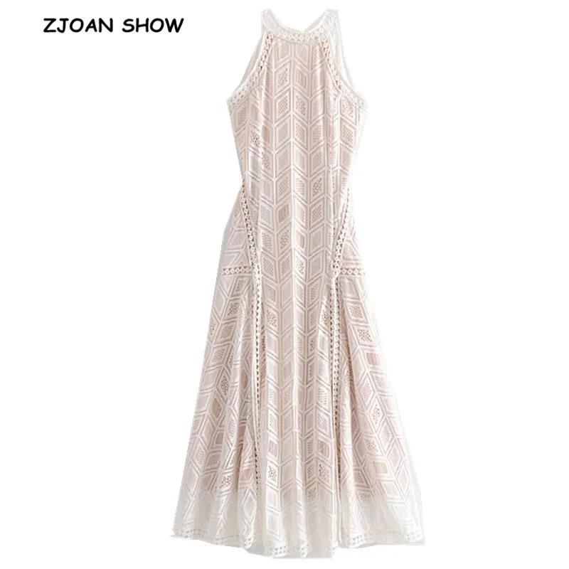 2019 New Sexy Hollow Out Lace Halter Collar Backless Long Dress Vintage Women Split Hem Back Bandage White Dresses Holiday
2019 New Sexy Hollow Out Lace Halter Collar Backless Long Dress Vintage Women Split Hem Back Bandage White Dresses Holiday