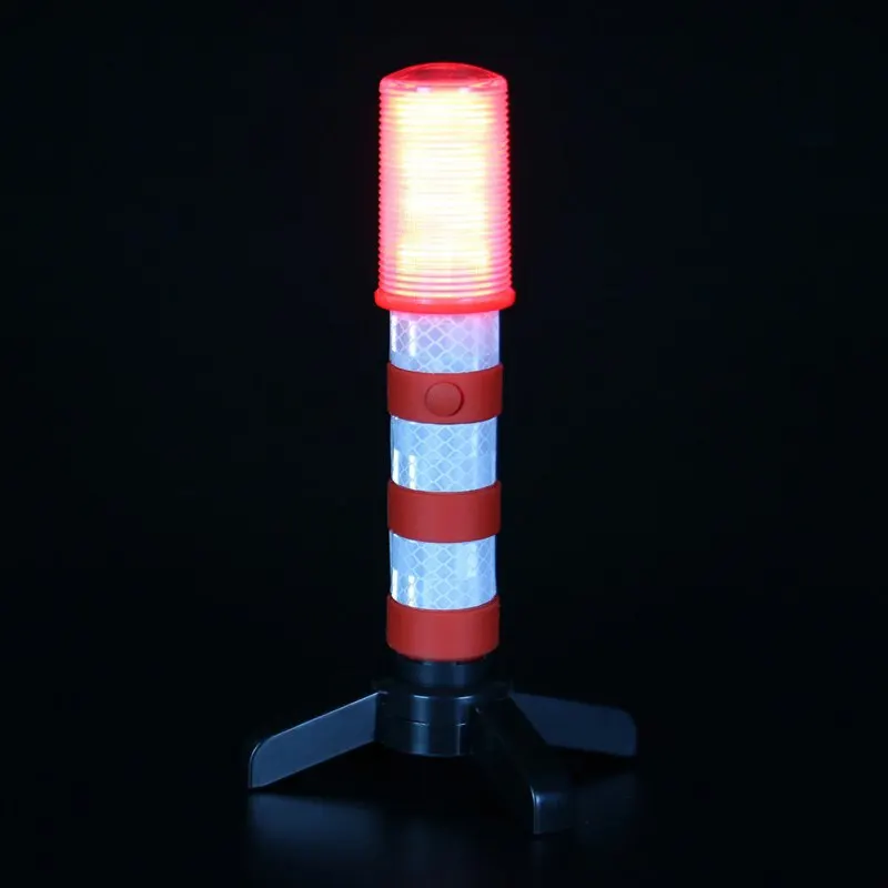 Красный светодиодный аварийный сигнальный фонарь на дороге магнитное основание