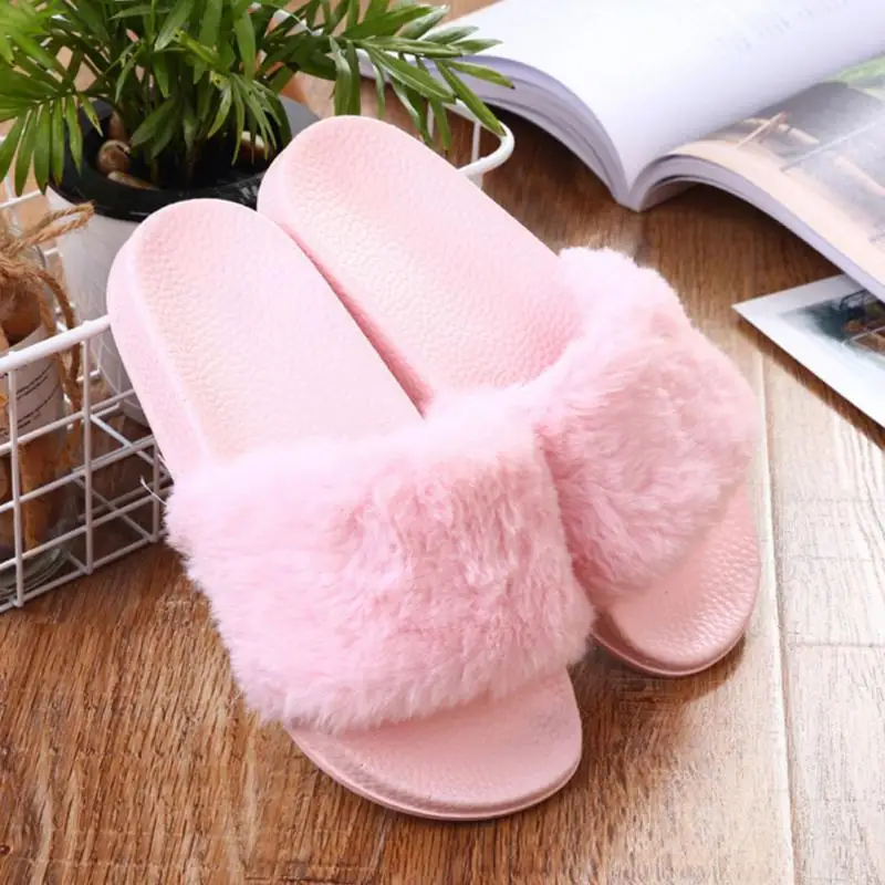 Women Slippers Plush Fashion Ladies Autumn Winter Flip Flops Solid Color Casual Fluffy Faux Fur Plush Slippers Zapatos Mujer
Women Slippers Plush Fashion Ladies Autumn Winter Flip Flops Solid Color Casual Fluffy Faux Fur Plush Slippers Zapatos Mujer