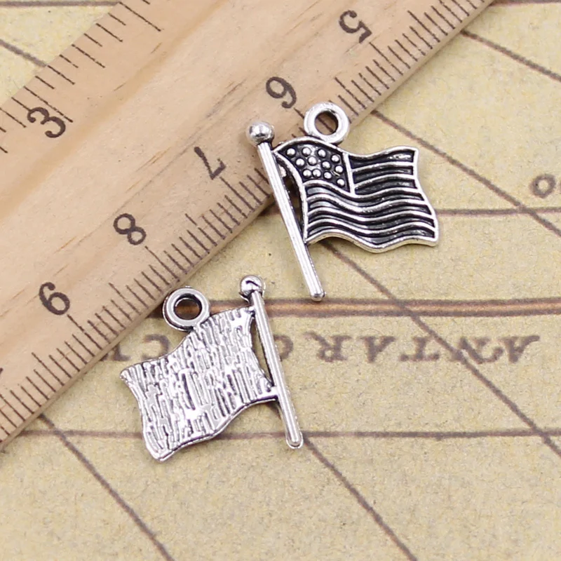 15pcs/lot Charms usa flag 18x15mm Tibetan Silver Pendants Crafts Making Findings Handmade Antique Jewelry DIY for Necklace
15pcs/lot Charms usa flag 18x15mm Tibetan Silver Pendants Crafts Making Findings Handmade Antique Jewelry DIY for Necklace