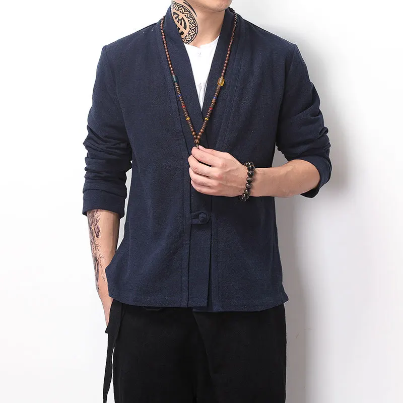 Mens Traditional Chinese Clothing Cotton Linen Master Tang Suit Men V Neck Cardigan Kung Fu Tai Chi Jackets Male Tops CN-004
Mens Traditional Chinese Clothing Cotton Linen Master Tang Suit Men V Neck Cardigan Kung Fu Tai Chi Jackets Male Tops CN-004