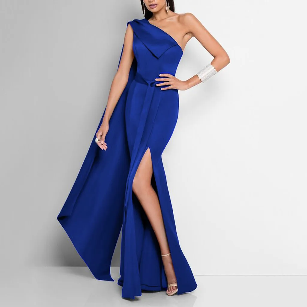 Elegant Blue Party Dress Women Showback One Shoulder Sleeveless Sexy Dresses High Split Strapless Maxi Dress For Fashion Ladies
Elegant Blue Party Dress Women Showback One Shoulder Sleeveless Sexy Dresses High Split Strapless Maxi Dress For Fashion Ladies