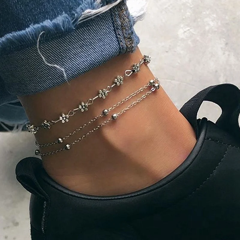 Fashion 2pcs/Set Boho Personality Pendant Sun Flower Beads Beads Chain Double Anklet Bracelet For Woman
Fashion 2pcs/Set Boho Personality Pendant Sun Flower Beads Beads Chain Double Anklet Bracelet For Woman
