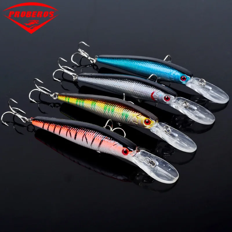 

125mm Artificial Trolling Minnow Wobbler Sea Fishing Bait Lures Stripe Carp Crankbait Pesca Jerkbait With Hook For Lake River