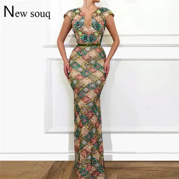 Latest Design Multicolored Sequins Party Dresses 2019 Formal Evening Gowns Capped Sleeves Mermaid Slim Prom Dresses Arabic Gowns
Latest Design Multicolored Sequins Party Dresses 2019 Formal Evening Gowns Capped Sleeves Mermaid Slim Prom Dresses Arabic Gowns