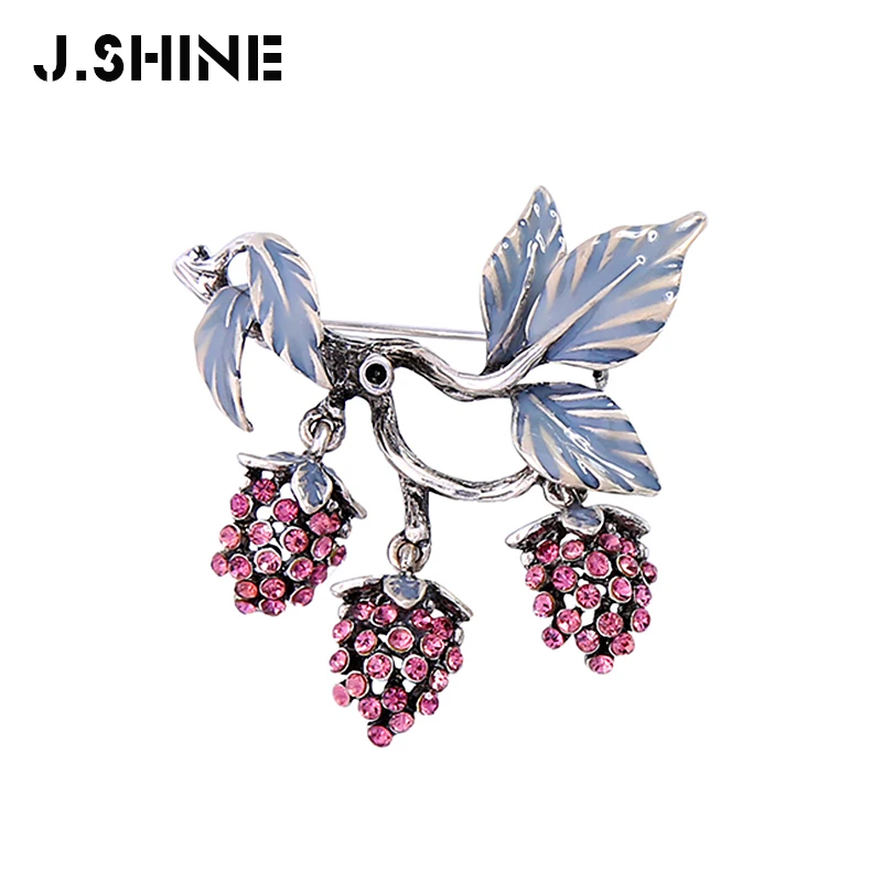 JShine Vintage Crystal Raspberry Enamel Leaves Brooches For Women Antique Silver Color Plant Clothing Brooch Pins Accessories
JShine Vintage Crystal Raspberry Enamel Leaves Brooches For Women Antique Silver Color Plant Clothing Brooch Pins Accessories