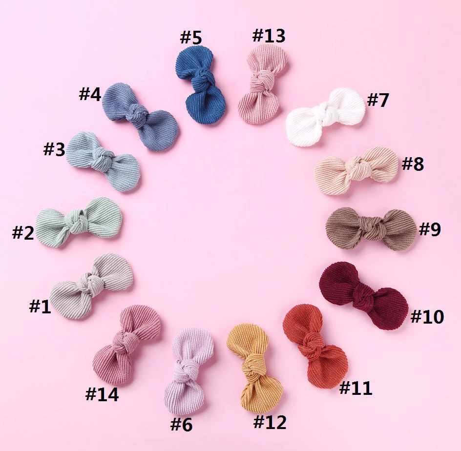 36pc/lot 2.8" Solid Corduroy Bow Hair Clips For Girls Lovely Bowknot Hairpins Elastic Headwear Children Kids Hair Accessories
36pc/lot 2.8" Solid Corduroy Bow Hair Clips For Girls Lovely Bowknot Hairpins Elastic Headwear Children Kids Hair Accessories