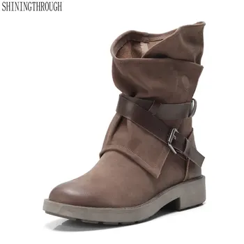 Fashion Women Casual Basic Boots Genuine Leather Autumn Winter Warm Shoes Top Quality Round Toe Punk Retro Shoes Weman
Fashion Women Casual Basic Boots Genuine Leather Autumn Winter Warm Shoes Top Quality Round Toe Punk Retro Shoes Weman