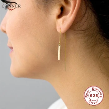 CANNER 925 Sterling Silver Metal Bar Earrings for Women Chain Tassel Earings 2019 Long Dangle Earrings Gold Jewelry Gifts H40
CANNER 925 Sterling Silver Metal Bar Earrings for Women Chain Tassel Earings 2019 Long Dangle Earrings Gold Jewelry Gifts H40