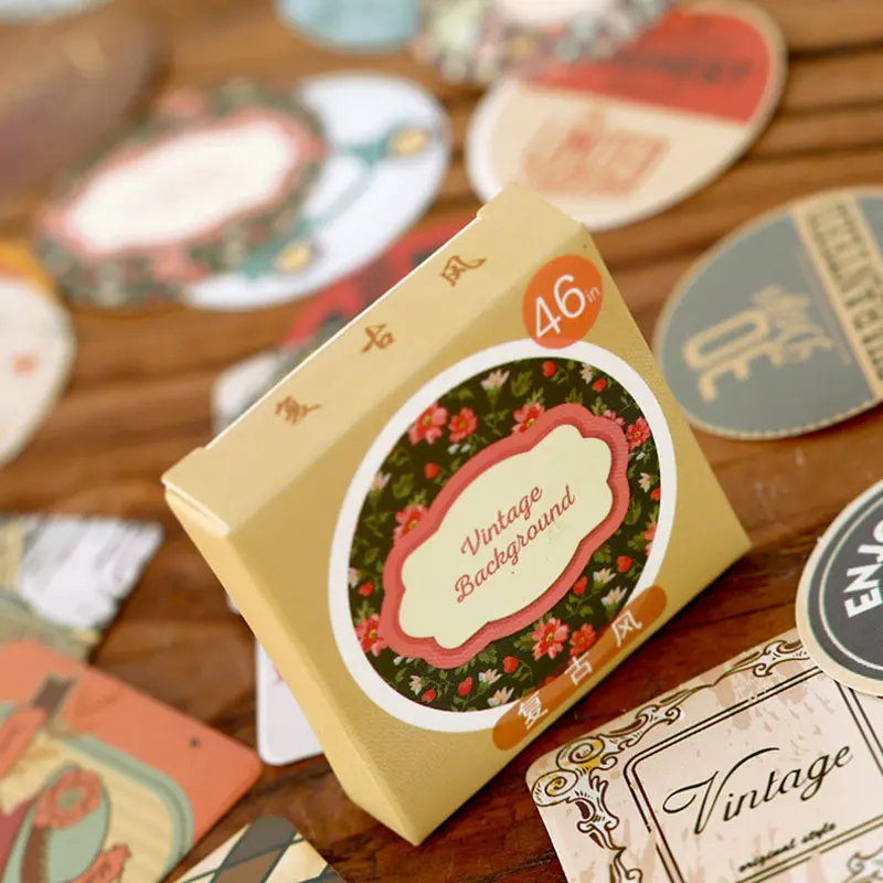 46 pcs/box Japanese vintage adhesive paper stickers Candy box diy gift card decoration Holiday party supplies
46 pcs/box Japanese vintage adhesive paper stickers Candy box diy gift card decoration Holiday party supplies