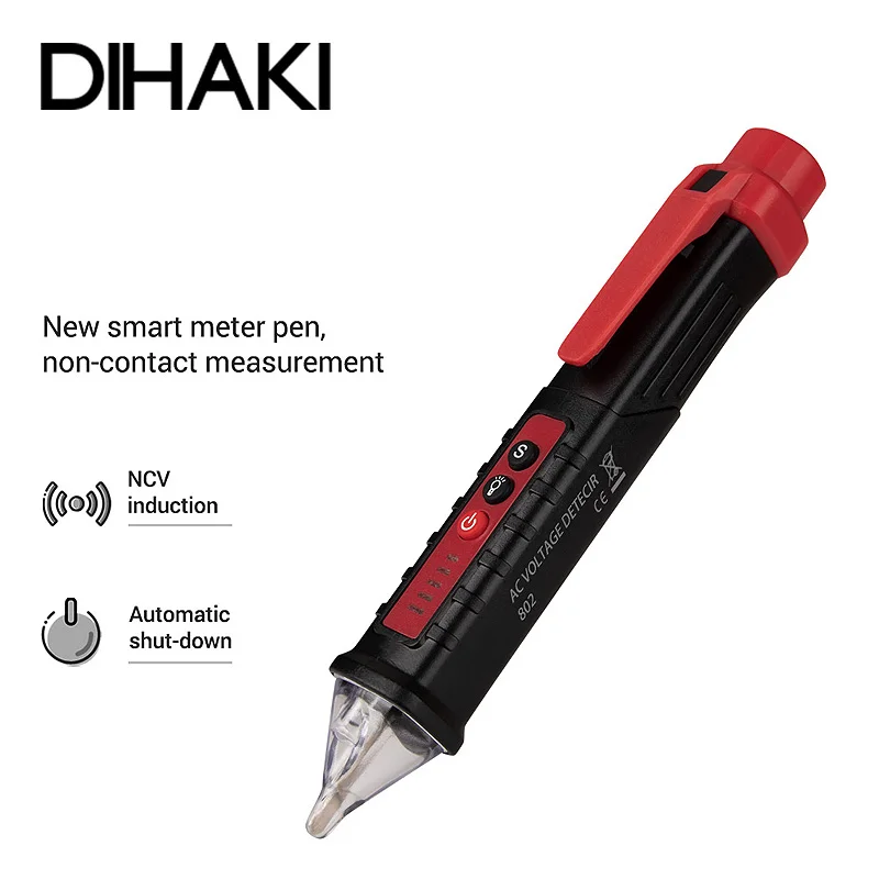 Non-contact Voltage Meter 12V-1000V Pen Style Electric Indicator LED Outlet Voltage Detector Sensor Wit AAA Battery Powered
Non-contact Voltage Meter 12V-1000V Pen Style Electric Indicator LED Outlet Voltage Detector Sensor Wit AAA Battery Powered