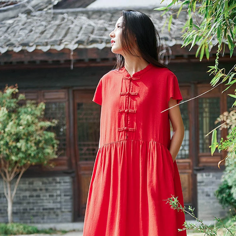 Johnature New Style Cotton Linen Women Dress 2019 Summer Casual Solid Color Retro National Style Women A-Line Shirt Dress
Johnature New Style Cotton Linen Women Dress 2019 Summer Casual Solid Color Retro National Style Women A-Line Shirt Dress