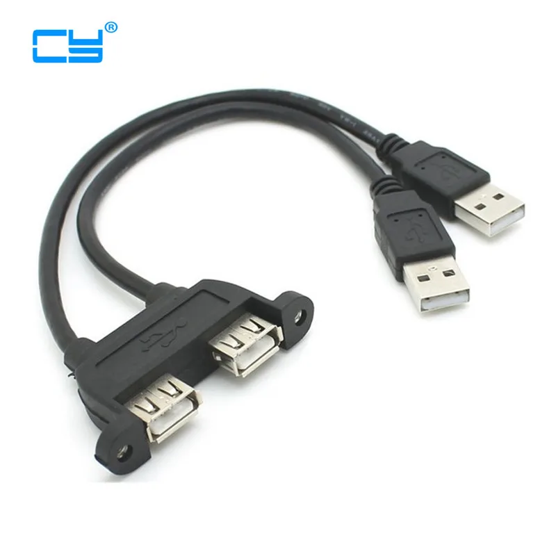 2 шт. комбинированный двойной USB 0 Мужской и Женский удлинитель 20 см с винтовыми