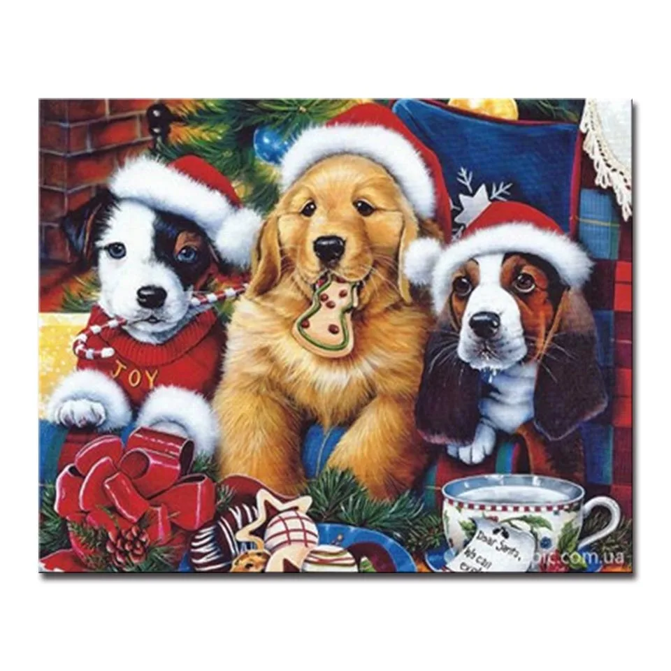 Cute Dog Wears Christmas Hat