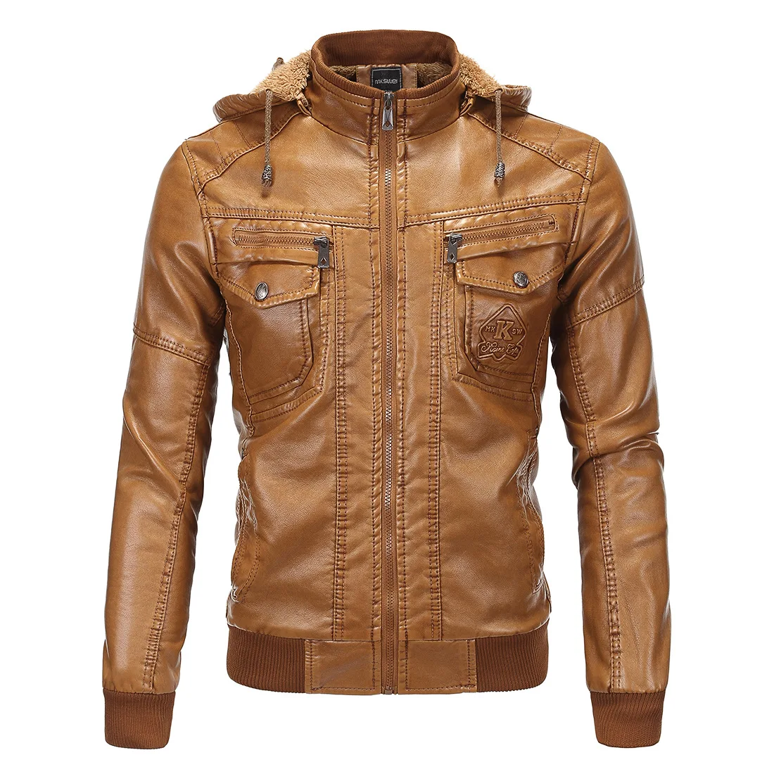 2019 Spring and Autumn Fashion Men's Leather Classic Washed Leather Jacket Hooded Jacket Plus Velvet Warm Leather Jacket
2019 Spring and Autumn Fashion Men's Leather Classic Washed Leather Jacket Hooded Jacket Plus Velvet Warm Leather Jacket