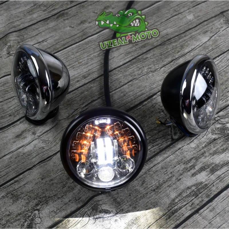 Harley Retro Motorcycle Modified LED Highlights 5.75 inch Headlights with Turnlight
Harley Retro Motorcycle Modified LED Highlights 5.75 inch Headlights with Turnlight