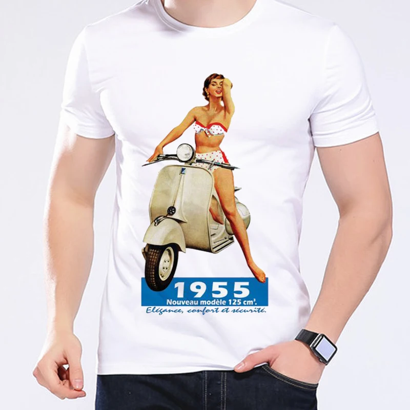 Retro Cartoon Vespa Girl Riders Men T Shirts Cool Shirts Small Motorcycles Scooters High Quality Short Sleeve Funny T-Shirt L247
Retro Cartoon Vespa Girl Riders Men T Shirts Cool Shirts Small Motorcycles Scooters High Quality Short Sleeve Funny T-Shirt L247