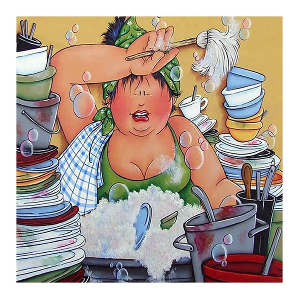 Washing dishes woman fat 5D DIY Diamond Painting Full Round Portrait Half Sticking Drill Cross Embroidery Diamond embroidery
Washing dishes woman fat 5D DIY Diamond Painting Full Round Portrait Half Sticking Drill Cross Embroidery Diamond embroidery