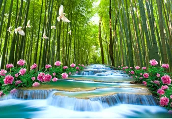 Custom Ang Size 3D Wallpaper Chinese Style Water Bamboo Forest Waterfall Peony TV Background Wall Painting Wallpaper
Custom Ang Size 3D Wallpaper Chinese Style Water Bamboo Forest Waterfall Peony TV Background Wall Painting Wallpaper
