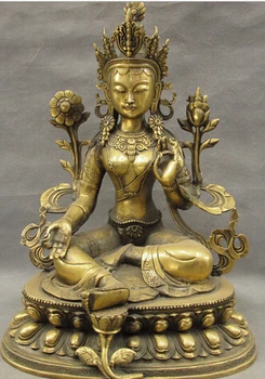 free shipping 19" Tibet Bronze Buddhism Temple Lotus Green Tara Buddha Goddess Seat Statue
free shipping 19" Tibet Bronze Buddhism Temple Lotus Green Tara Buddha Goddess Seat Statue