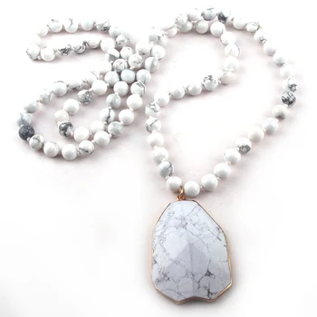 Fashion Bohemian Jewelry White Stone Knotted Stone Pendant Necklaces For Women Ethnic Necklace
Fashion Bohemian Jewelry White Stone Knotted Stone Pendant Necklaces For Women Ethnic Necklace