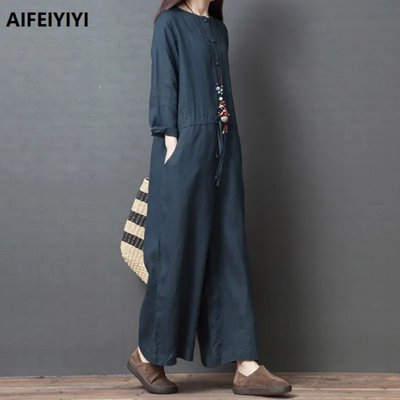 Women Elegant Solid Jumpsuit 2019 Summer Cotton Linen Long Jumpsuits Rompers Womens Wide Leg Playsuits Casual Overalls
Women Elegant Solid Jumpsuit 2019 Summer Cotton Linen Long Jumpsuits Rompers Womens Wide Leg Playsuits Casual Overalls