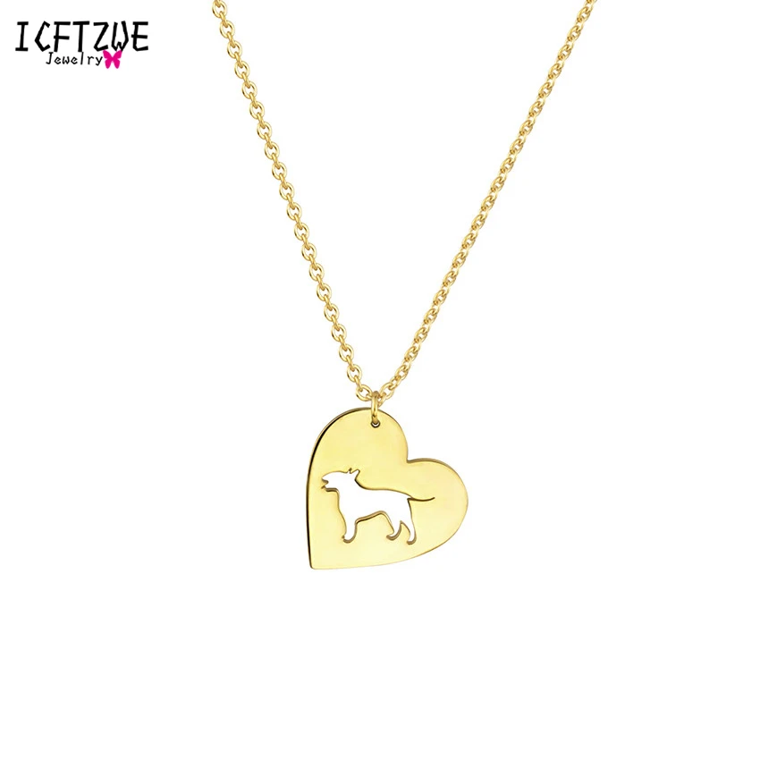 ICFTZWE Gold Chains Jewelry Ketting Collares Mujer Stainless Steel Pendant Bull Terrier Dog Necklace Women Bijoux Collier BFF
ICFTZWE Gold Chains Jewelry Ketting Collares Mujer Stainless Steel Pendant Bull Terrier Dog Necklace Women Bijoux Collier BFF