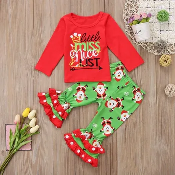 Children Toddler Christmas outfit girl top + Personality Flare Pant 2pcs sets Blouse Pants Lovely kid Christmas wear suit Boutiq
Children Toddler Christmas outfit girl top + Personality Flare Pant 2pcs sets Blouse Pants Lovely kid Christmas wear suit Boutiq