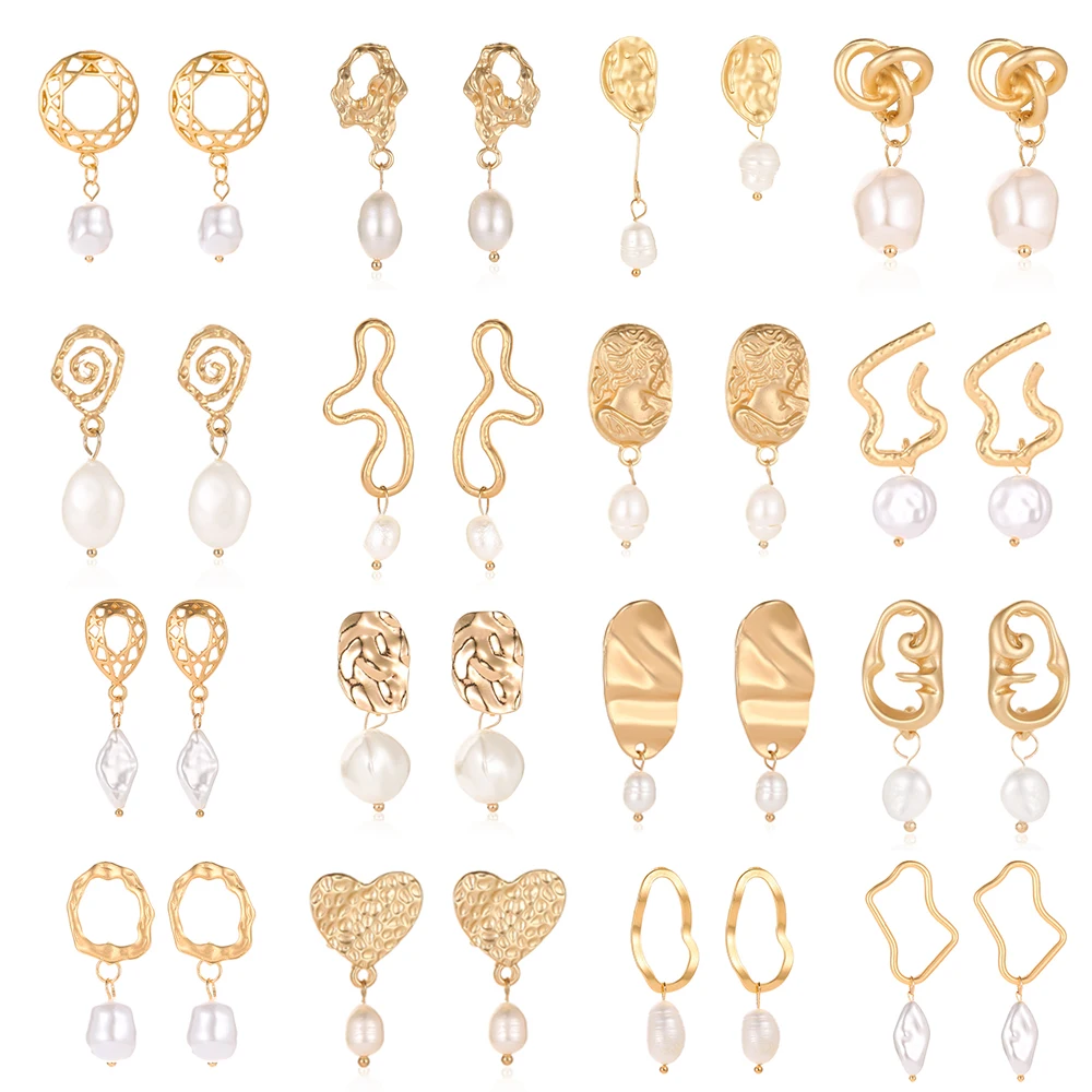 Vanmos Baroque Irregular Pearls Gold Color Alloy Earrings Jewelry Female Bohemia Freshwater Pearl Drop Earring Gift for Women
Vanmos Baroque Irregular Pearls Gold Color Alloy Earrings Jewelry Female Bohemia Freshwater Pearl Drop Earring Gift for Women