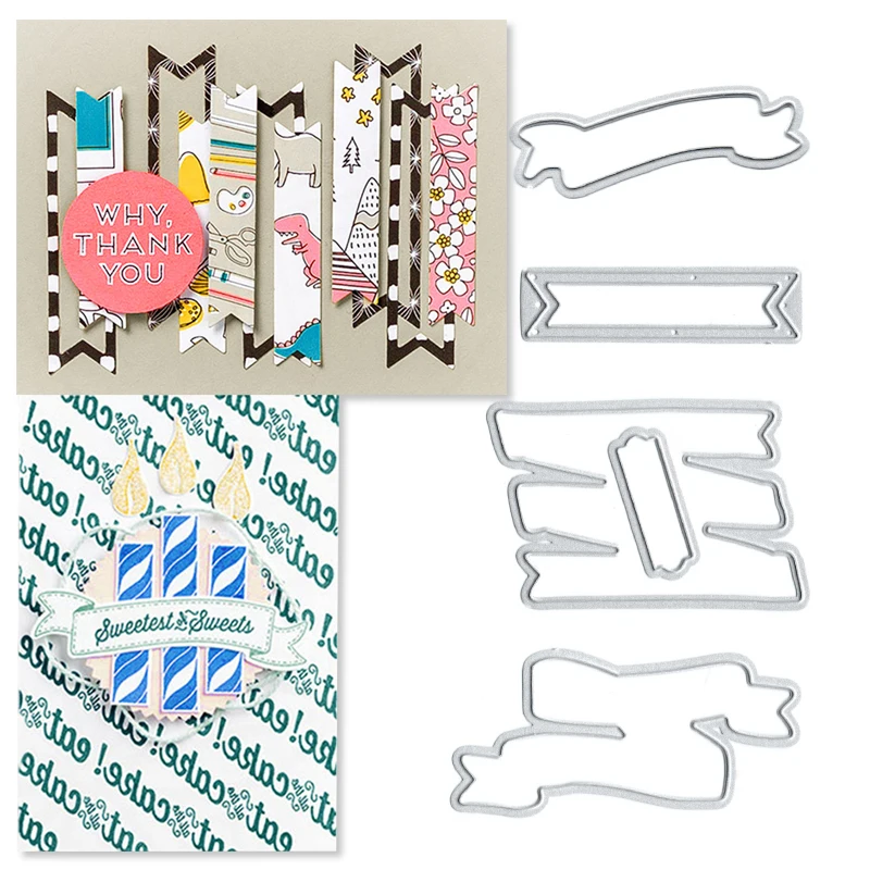 4Pcs Metal Cutting Dies New 2018 Banner Dies Embossing Scrapbooking Stencil Craft Cut Dies For DIY Card Crafts Handmade
4Pcs Metal Cutting Dies New 2018 Banner Dies Embossing Scrapbooking Stencil Craft Cut Dies For DIY Card Crafts Handmade