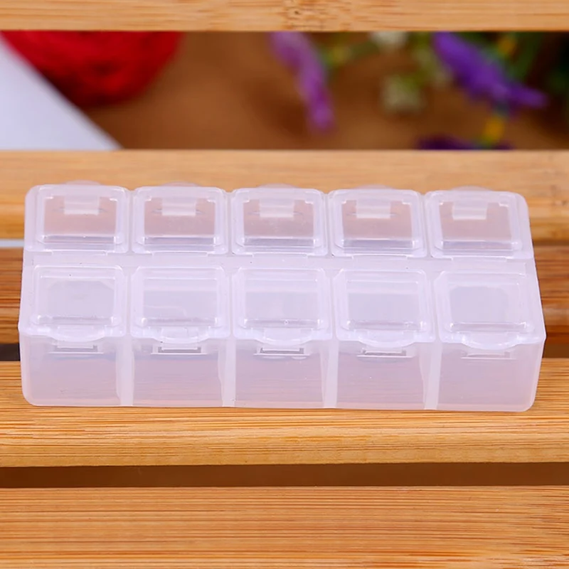 10 Slots Clear/Pink/ Plastic Empty Storage Box Nail Art Rhinestone Tools Jewelry Beads Display Storage Box Case Organizer Holder
10 Slots Clear/Pink/ Plastic Empty Storage Box Nail Art Rhinestone Tools Jewelry Beads Display Storage Box Case Organizer Holder