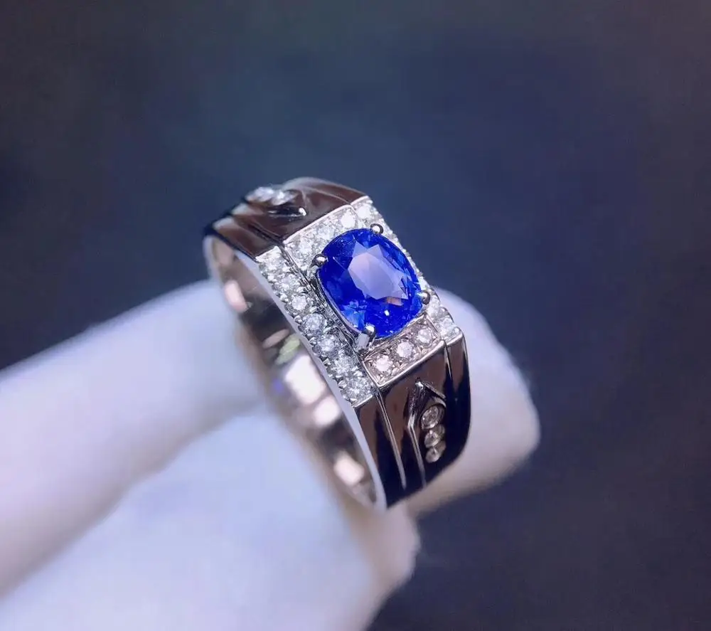 Fine Jewelry Pure 18 K White Gold Real Natural Cornflower Blue Sapphire 1ct Gemstone Diamonds Male Rings for Men's Fine Ring
Fine Jewelry Pure 18 K White Gold Real Natural Cornflower Blue Sapphire 1ct Gemstone Diamonds Male Rings for Men's Fine Ring
