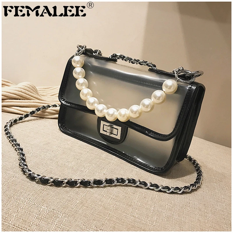 FEMALEE Fashion Transparent Luxury Designer Crossbody Messenger Borsa Donna Pearl Purse 2019 Chanells Women Clear Shoulder Bags
FEMALEE Fashion Transparent Luxury Designer Crossbody Messenger Borsa Donna Pearl Purse 2019 Chanells Women Clear Shoulder Bags