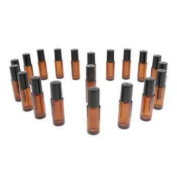 20Pcs 5ml Eye Massage Essential Oil Roller Bottles Glass Perfume Bottles Dark Brown
20Pcs 5ml Eye Massage Essential Oil Roller Bottles Glass Perfume Bottles Dark Brown