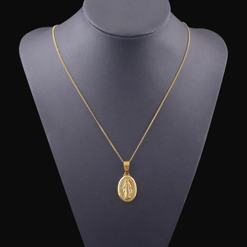 18Kc Gold Filled Boys Catholic Italy Figaro Virgin Mary Girls Pendant Necklaces Jewelry with 19" Chain
18Kc Gold Filled Boys Catholic Italy Figaro Virgin Mary Girls Pendant Necklaces Jewelry with 19" Chain