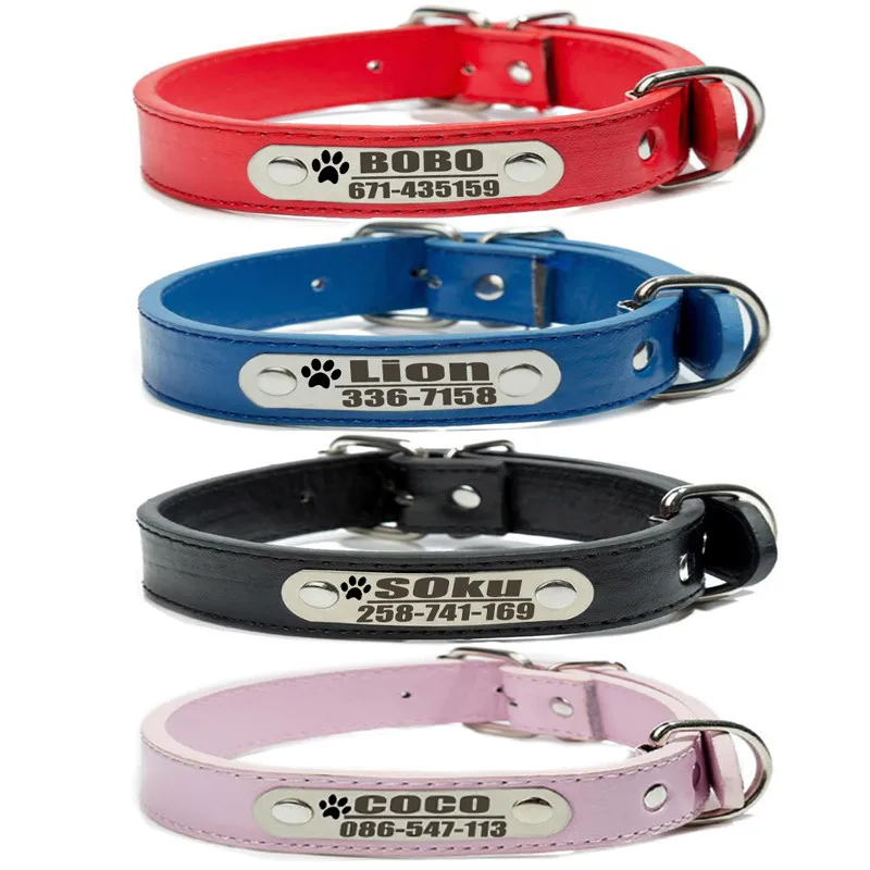 Leather Personalized Engraved Dog Cat Collar Custom Nylon Puppy Cat Pet Collars ID Tag For Small Medium Large Dogs
Leather Personalized Engraved Dog Cat Collar Custom Nylon Puppy Cat Pet Collars ID Tag For Small Medium Large Dogs