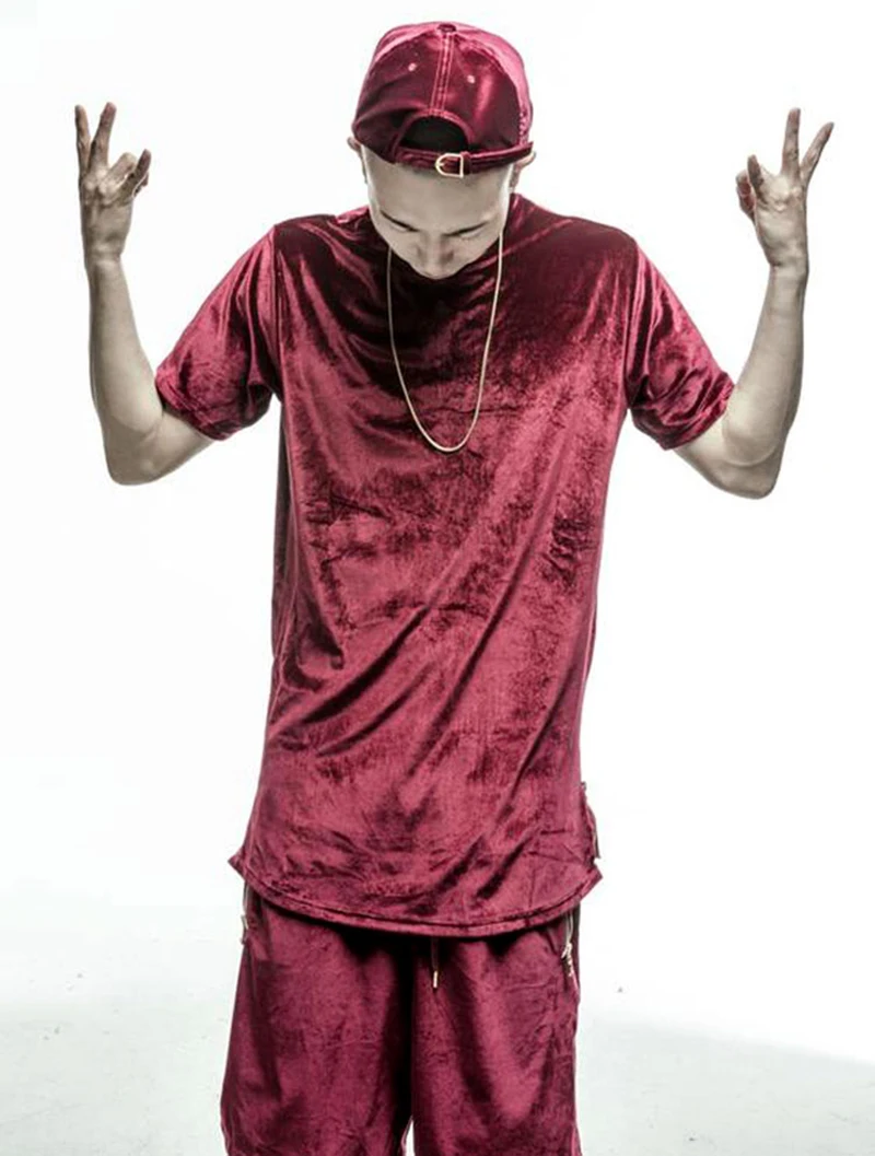Curve Hem Long t-Shirt Men Hip Hop (4)
