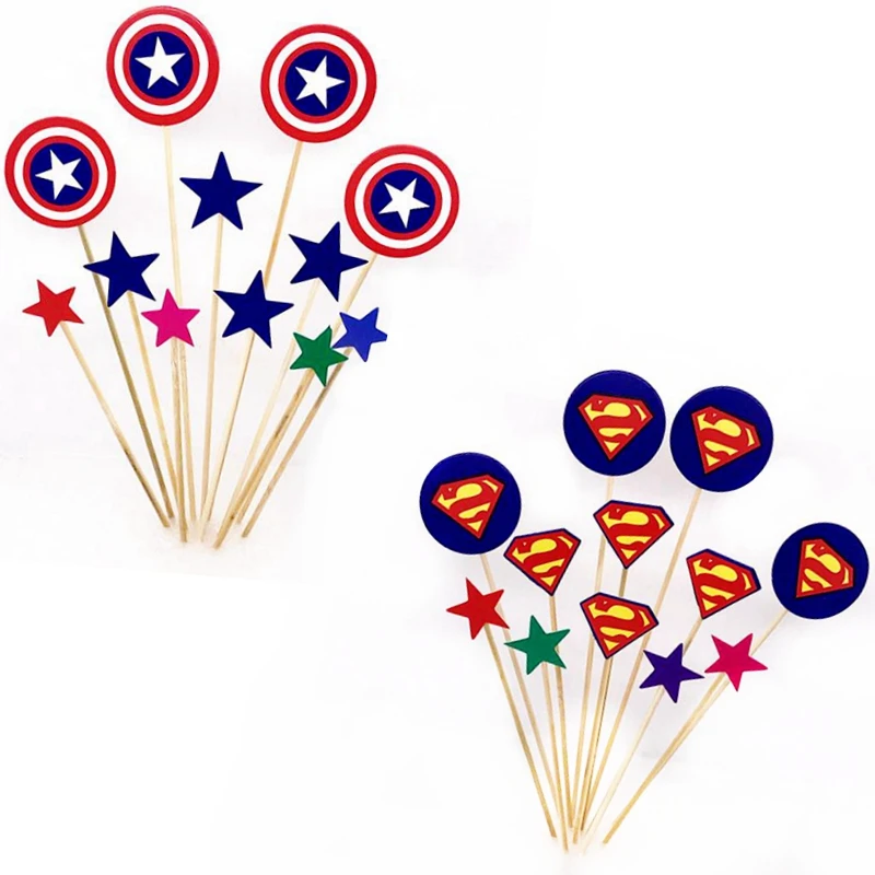 1Set/lot Super Hero Cartoon Cake Toppers Picks Cupcake Flag Kids Birthday Baby Shower Party Supplies Cake Decoration Accessory
1Set/lot Super Hero Cartoon Cake Toppers Picks Cupcake Flag Kids Birthday Baby Shower Party Supplies Cake Decoration Accessory